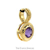 Bezel-Set Round Amethyst Pendant In 10KT Yellow Gold - Thumbnail 3