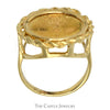 Liberty Coin Ring With Rope Bezel in 14 KT Yellow Gold - Thumbnail 2