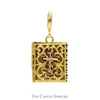 Filigree Design Bible Pendant In 14KT Yellow And Rose Gold - Thumbnail 1