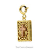 Filigree Design Bible Pendant In 14KT Yellow And Rose Gold - Thumbnail 3