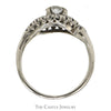 1/2ct Old Mine Cut Diamond Ring with Diamond Accented Bypass Sides in 14k White Gold - Thumbnail 2
