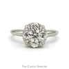 1cttw 5 Round Diamond Cluster Ring in 14k White Gold - Thumbnail 1