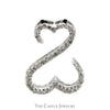 Diamond Open Heart Pendant .05CTTW Diamonds In 14KT White Gold - Thumbnail 1