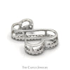 Diamond Open Heart Pendant .05CTTW Diamonds In 14KT White Gold - Thumbnail 2