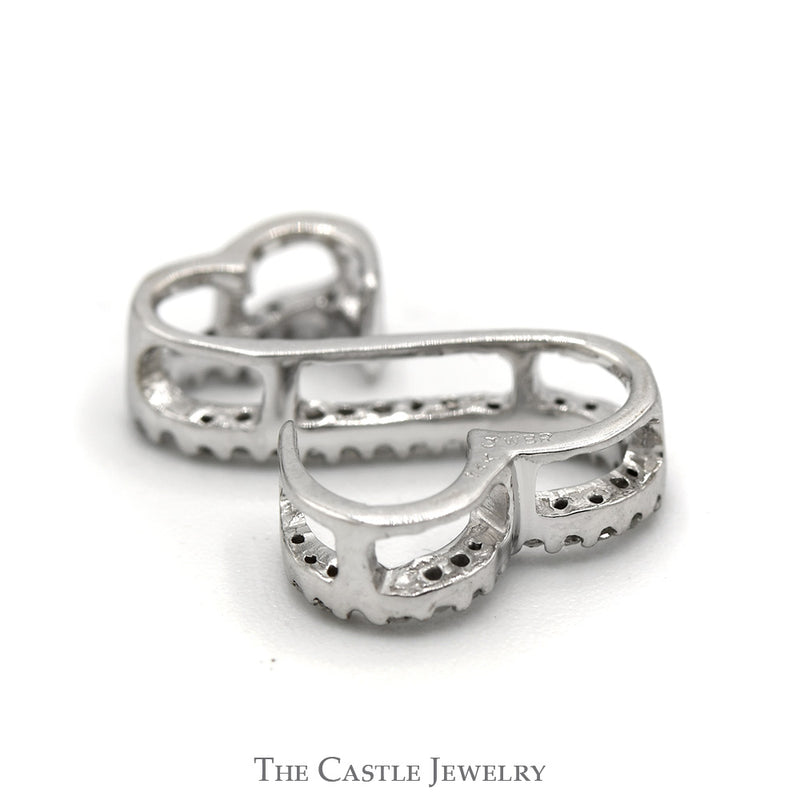Diamond Open Heart Pendant .05CTTW Diamonds In 14KT White Gold