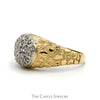 1/4cttw Round Diamond Cluster Ring with Nugget Designed Sides in 10k Yellow Gold - Thumbnail 3
