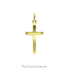 Polished Gold Cross Pendant with Beveled Edges in 14k Yellow Gold - Thumbnail 1