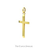 Polished Gold Cross Pendant with Beveled Edges in 14k Yellow Gold - Thumbnail 2