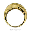 Black Onyx Inlay and Channel Set Diamond Bypass Ring in 14k Yellow Gold - Thumbnail 2