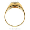 Men's 1/2cttw Round Diamond Solitaire with Diamond Accented Sides in 10k Yellow Gold - Thumbnail 2