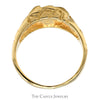Nugget Designed Ring with Diamond Accent in 14k Yellow Gold - Thumbnail 2