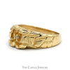 Nugget Designed Ring with Diamond Accent in 14k Yellow Gold - Thumbnail 3