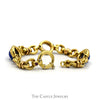 7 1/2 inch Round Cabochon Lapis and Mabe Pearl Link Bracelet with Round Ruby Accents in 18k Yellow Gold - Thumbnail 2
