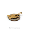 'UK' Blue Enamel Logo Charm Pendant in 10k Yellow Gold - Thumbnail 3