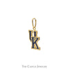 'UK' Blue Enamel Logo Charm Pendant in 10k Yellow Gold - Thumbnail 2