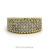 1cttw 4 Row Diamond Cluster Ring with Beaded Edges in 14k Yellow Gold - Thumbnail 1