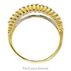 1cttw 4 Row Diamond Cluster Ring with Beaded Edges in 14k Yellow Gold - Thumbnail 2