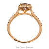 Pear Cut Morganite Le Vian Designer Ring with Diamond Halo and Accented Sides in 14k Rose Gold - Thumbnail 2