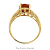 Oval Citrine Ring with Open Filigree Sides in 10k Yellow Gold - Thumbnail 2