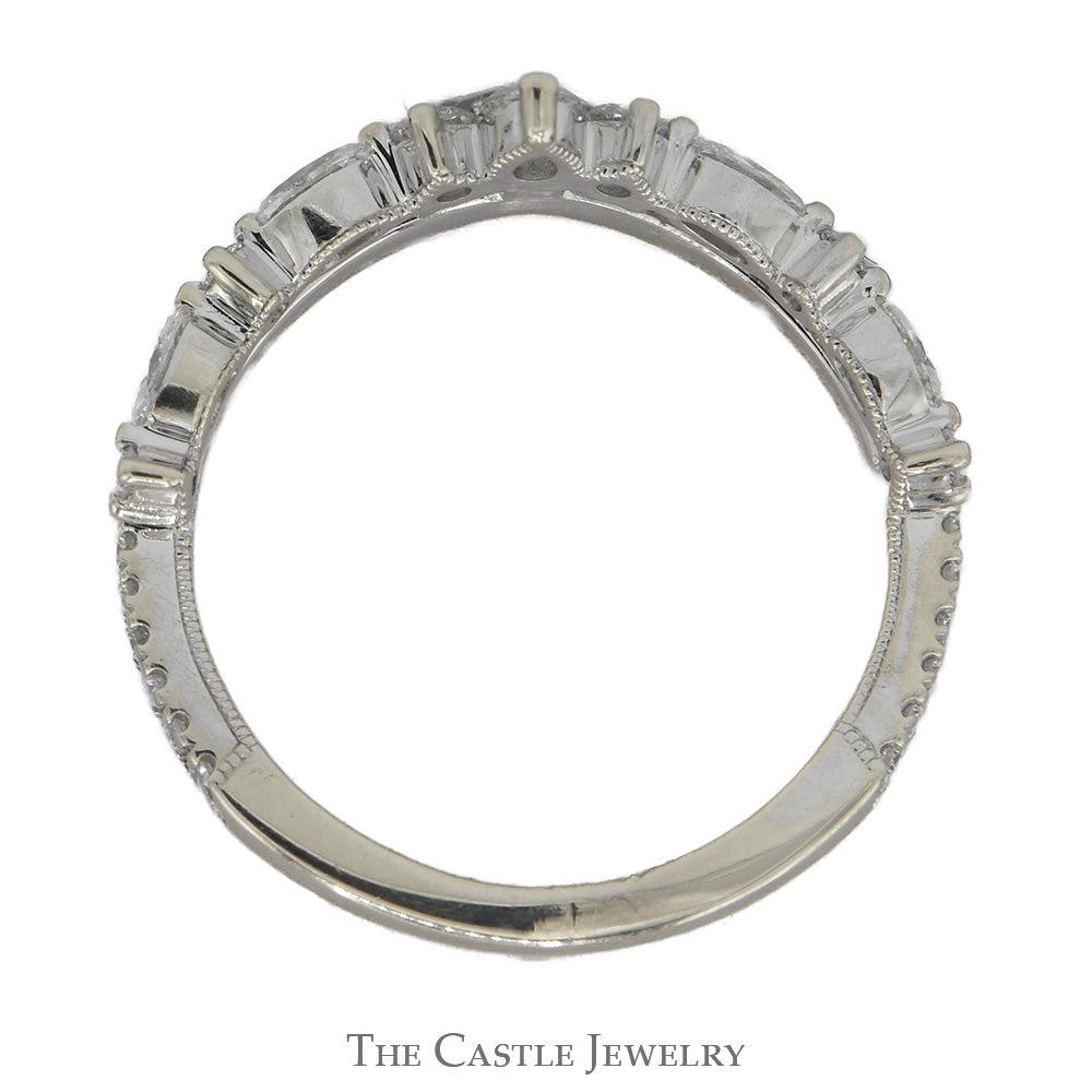 Crown Designed 1/2cttw Marquise, Pear & Round Cut Diamond Neil Lane Designer Band in 14k White Gold