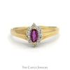 Marquise Cut Ruby Ring with Diamond Halo in 14k Yellow Gold - Thumbnail 1