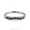 Curved Black Diamond Wedding Band in 10k White Gold - Thumbnail 1