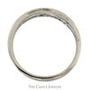 Curved Black Diamond Wedding Band in 10k White Gold - Thumbnail 2
