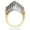 Wide 2.5cttw Round & Baguette Diamond Cluster Ring in 14k Yellow Gold - Thumbnail 2