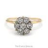 7 Round Brilliant Cut 1cttw Diamond Cluster Ring in 10k Yellow Gold - Thumbnail 1