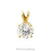1.25ct Round Diamond Solitaire Pendant with Split Bail in 14k Yellow Gold - Thumbnail 1