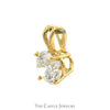 1.25ct Round Diamond Solitaire Pendant with Split Bail in 14k Yellow Gold - Thumbnail 2