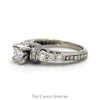 1.30cttw Princess Cut Diamond Engagement Ring with Diamond Accents in 14k White Gold - Thumbnail 3