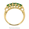 5 Oval Cut Tsavorite Garnet Band in 14k Yellow Gold "X" Design - Thumbnail 2
