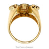 1.25cttw Baguette and Round Diamond Horseshoe Ring in 14k Yellow Gold - Thumbnail 2