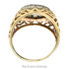 1cttw Kentucky Diamond Cluster Ring with Filigree Sides in 10k Yellow Gold - Thumbnail 2
