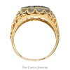 3/4cttw Kentucky Diamond Cluster Ring with Open Filigree Sides in 10k Yellow Gold - Thumbnail 2