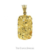Textured Gold Nugget Bar Designed Pendant in 14k Yellow Gold - Thumbnail 1