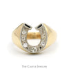1/4cttw Diamond Horseshoe Ring with Polished Tapered Sides in 10k Yellow Gold - Thumbnail 1