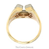 1/4cttw Diamond Horseshoe Ring with Polished Tapered Sides in 10k Yellow Gold - Thumbnail 2