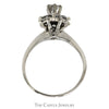 1cttw Round Diamond Flower Cluster Ring in 14k White Gold - Thumbnail 2