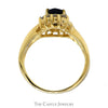 Oval Sapphire Ring with Round & Baguette Cut Diamond Accents in 14k Yellow Gold - Thumbnail 2