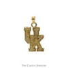 "UK" Logo Charm Pendant with Brushed Textured Design in 10k Yellow Gold - Thumbnail 1