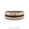 Men's 1/2cttw Black Diamond Wedding Band in Two Tone 10k White & Rose Gold - Thumbnail 1