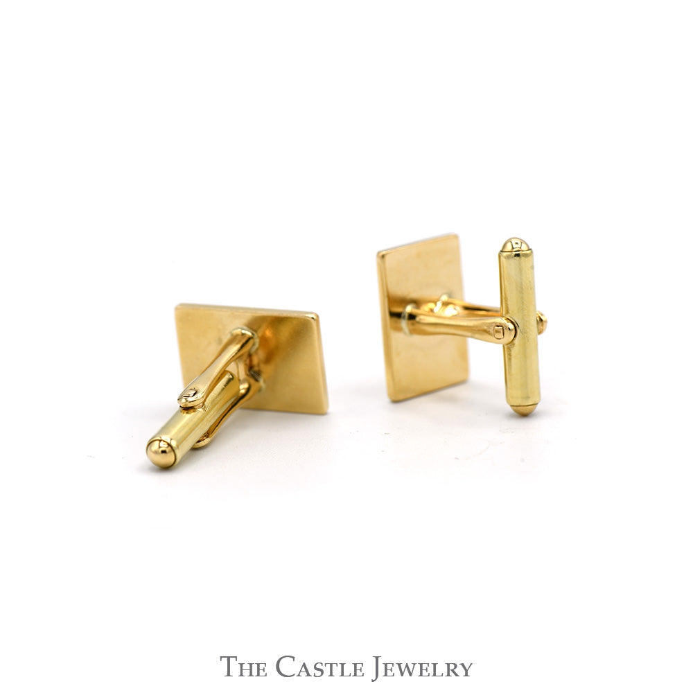 Rectangular Polished 14k Yellow Gold Cuff Links