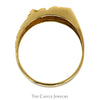 Illusion Set Diamond Accented Textured Nugget Designed Ring in 10k Yellow Gold - Thumbnail 2