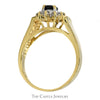 Pear Cut Sapphire Ring with Diamond Halo in 10k Yellow Gold - Thumbnail 2