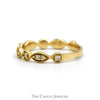 Diamond Accented Stackable Band with Beaded Edges in 14k Yellow Gold - Thumbnail 3