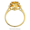 Le Vian Cushion Cut Citrine Ring with Diamond Halo and Accented Sides in 14k Yellow Gold - Thumbnail 2