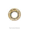 1/2cttw Round & Baguette Diamond Open Circle Pendant in 10k Yellow Gold - Thumbnail 1
