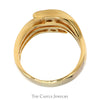 Open Wavy Multi Row Ring with 1/2cttw Diamond Accents in 14k Yellow Gold - Thumbnail 2